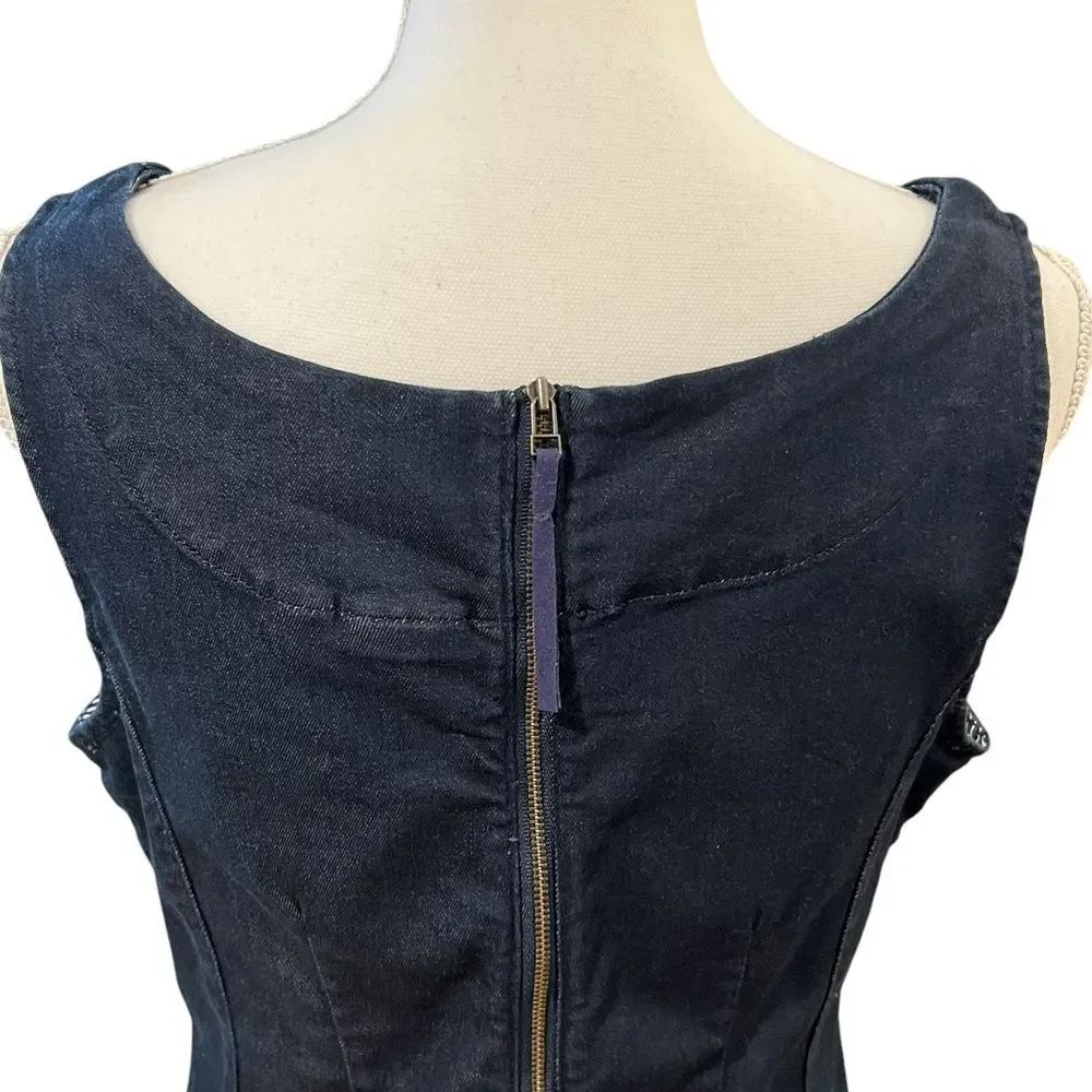 Anthropologie Holding Horses Womens Western Denim Dress Size 10 Minimalist - Picture 10 of 14